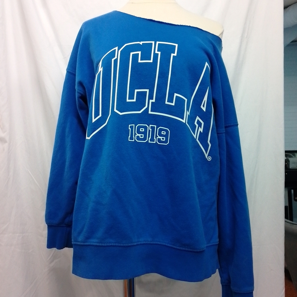 Blue UCLA Off-Shoulder Sweatshirt